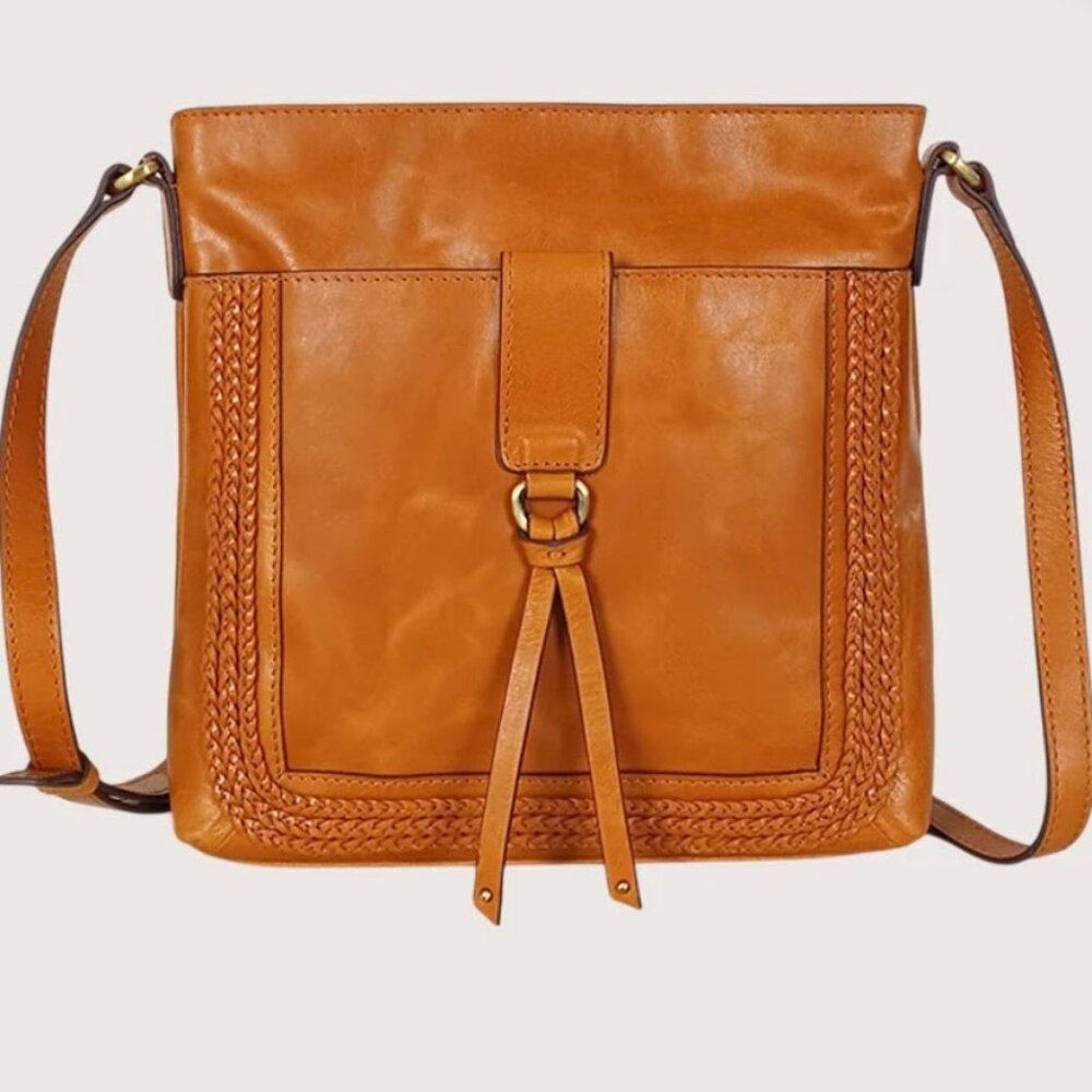 NWT Lodis Anna Woven City Cross-body Bag, Color Saddle, Bohemian Vibes, Casual